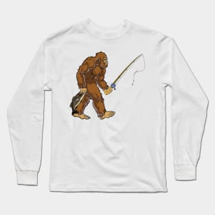 Bigfoot fishing Fish Hunting Fishing Rod Long Sleeve T-Shirt